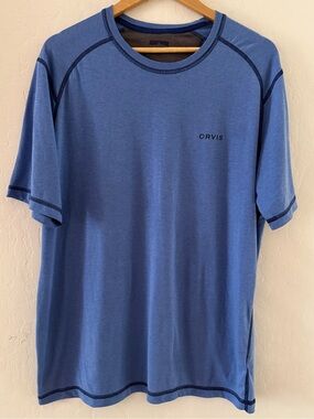Orvis Drirelease Performance Tee L NWT Heather Blue Moisture Wicking